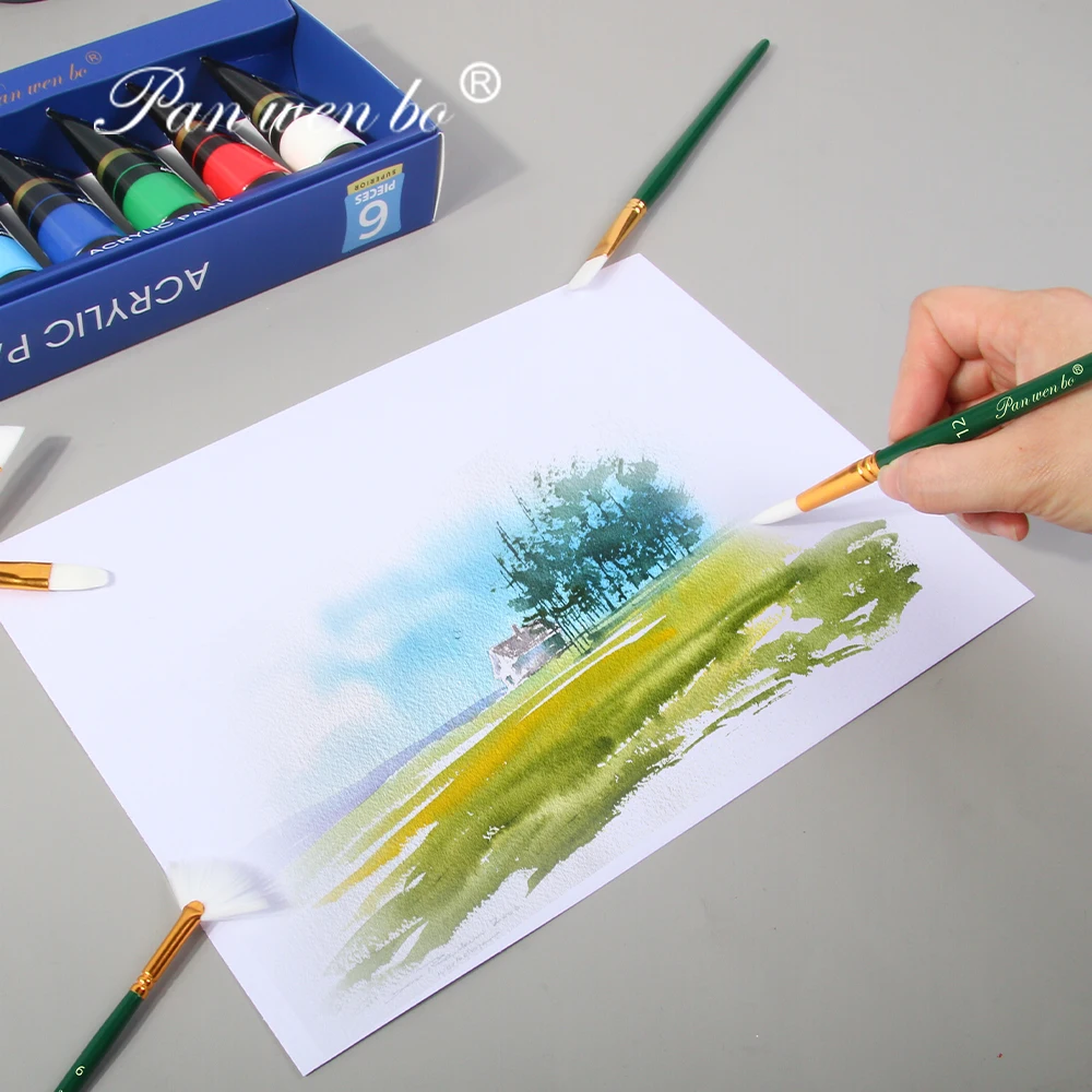 Artist supplies White Paint Brushes watercolor paintbrush 6pcs/set acrylic painting set painting brush oil brush