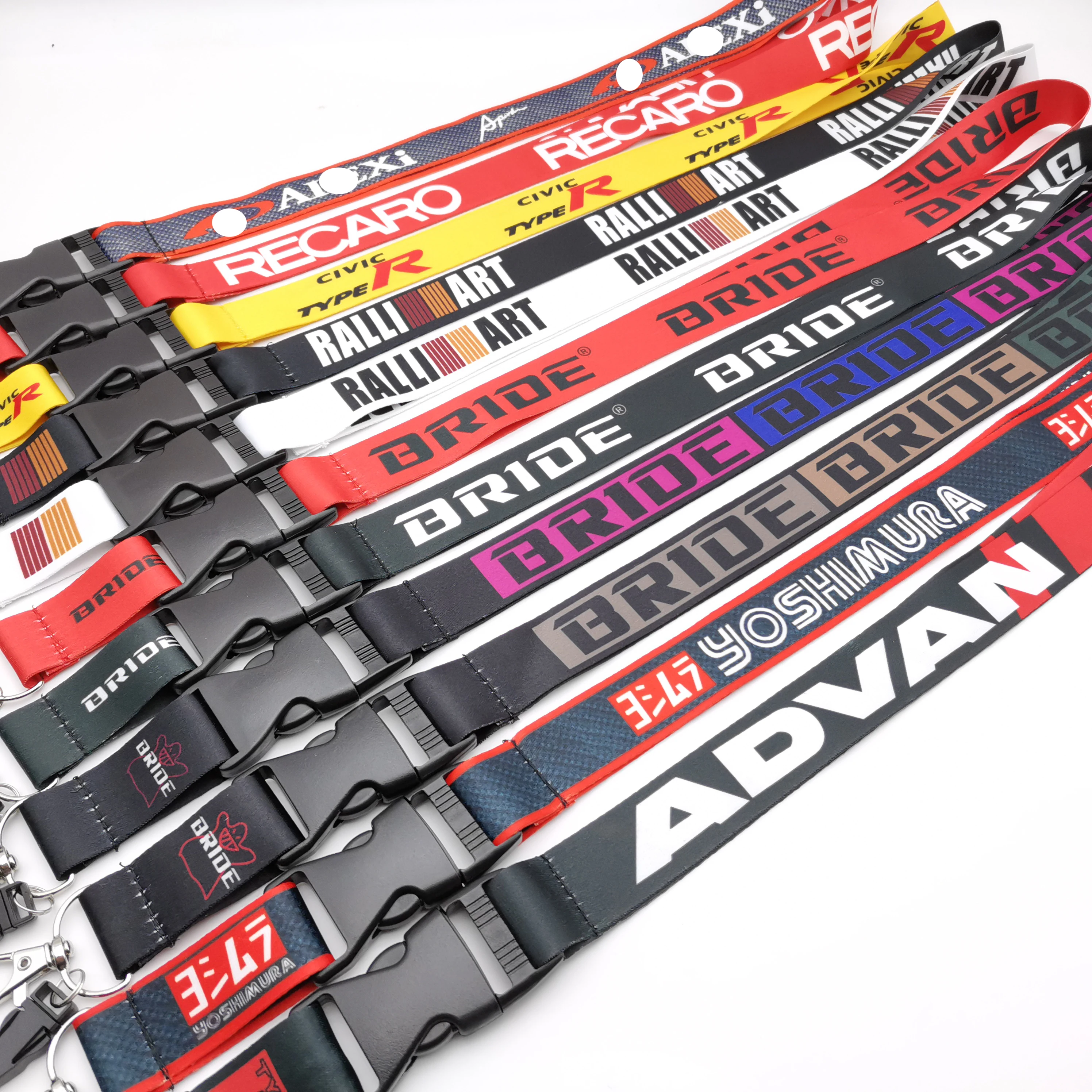 Auto Refit Brand Series Lanyard Wholesale Phone Staff Id Card Nylon Heat Transfer Key Buckle Strap Ring Gift Car Accessories