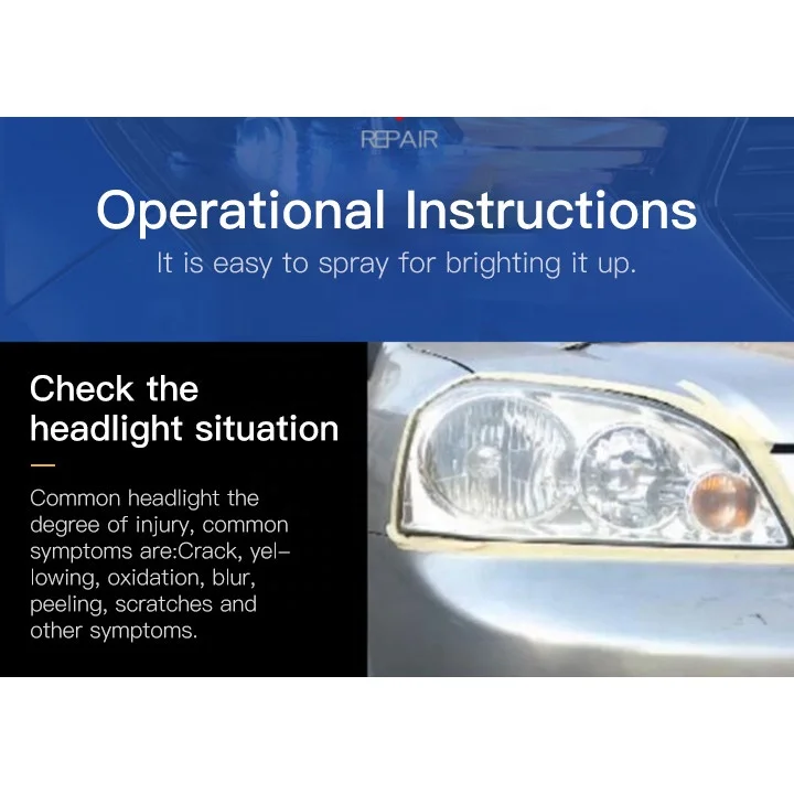 
Car Cleaning Product Headlight Scratch and Aging Damage Headlight Cleaner Restoration Kit 