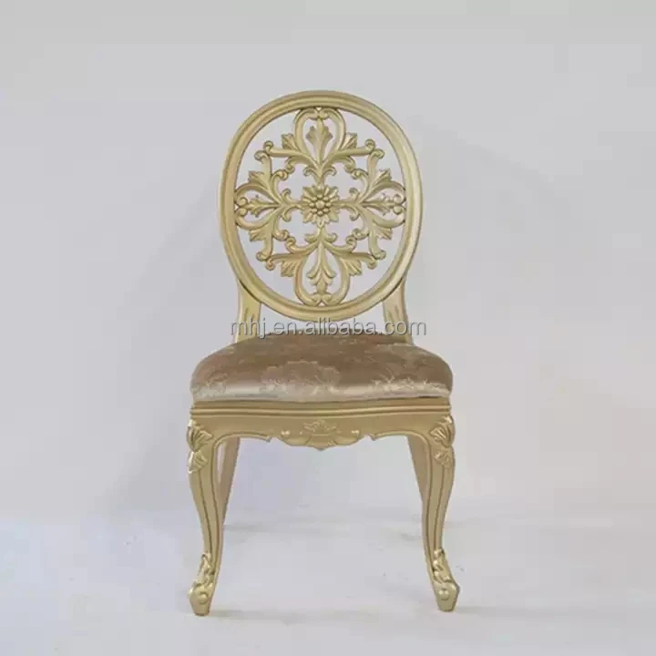 stackable gold round back ghost louis banquet wedding chair