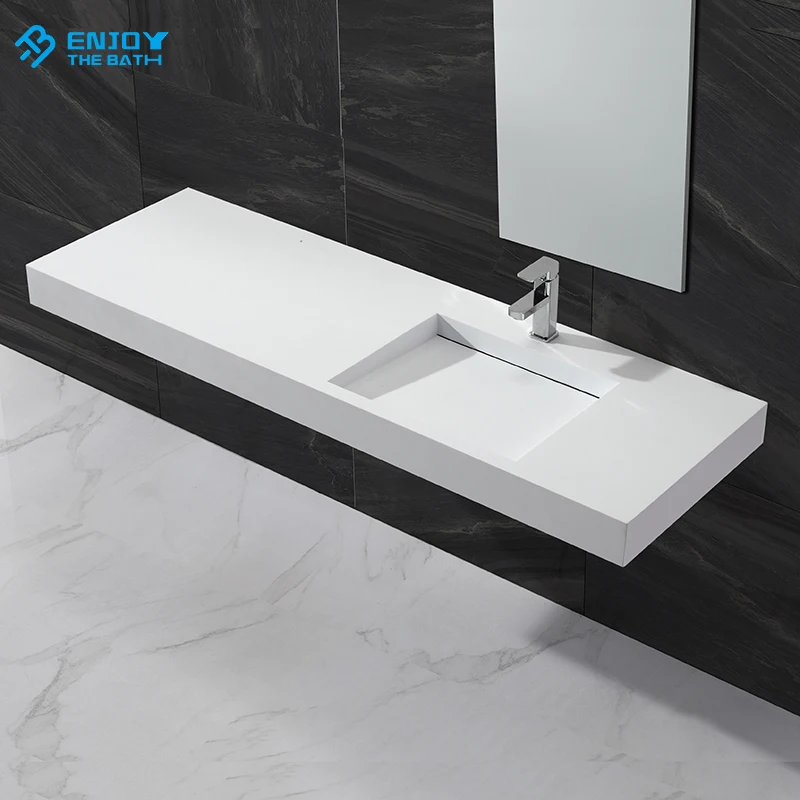 Two Intergrated Shallow Wash Basin Bathroom Sink for Bathtop Products Fabrication Stone 2020 New Shampoo Sinks Solid Surface ETB