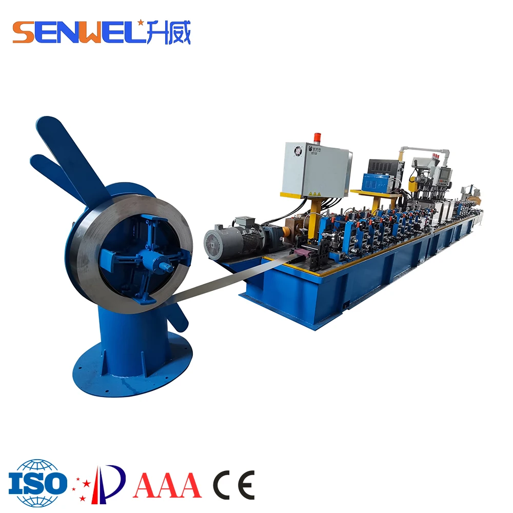 SENWEL Steel Pipe Making Machine To Make Ss Round Welded Seam Tube Making Machine Chimney Tube Mill