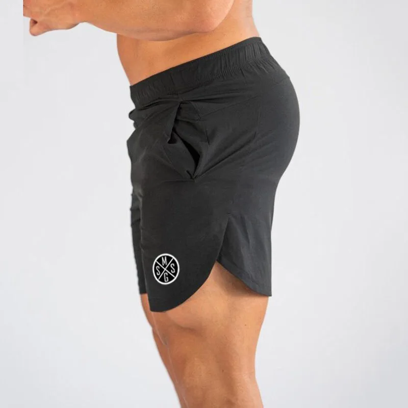 OEM Lined Double Layer Athletic Sports Mesh nylon custom logo workout 2 In 1 mens gym shorts with pockets