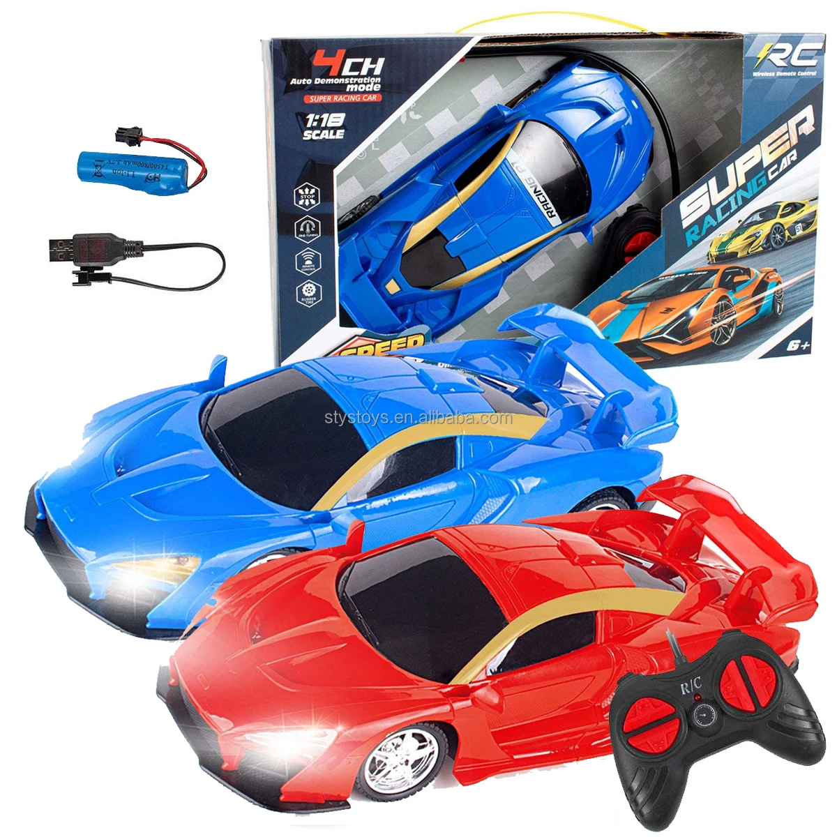 Electric Racing Remote Control Car Boys Hobby RC Luxury Sport Cars Race Car Toys with Working Lights