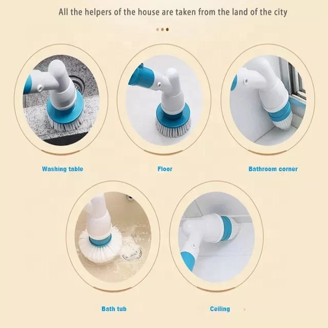 3 IN 1 Bathroom Cepillo Electrico Electric Cleaning Scrubber Clean Brush Sweep Escova Rotativa Borstel Productos De Limpieza