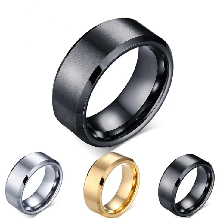 
8mm cool black tungsten ring for men 