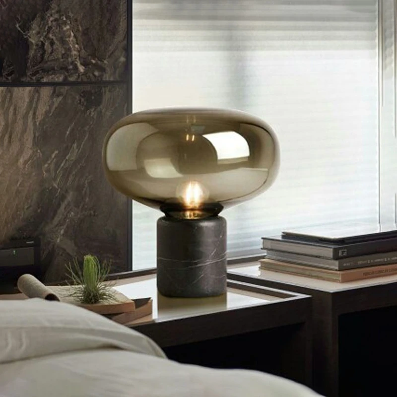 Nordic postmodern simple creative designer study bedroom bedside living room marble table lamp