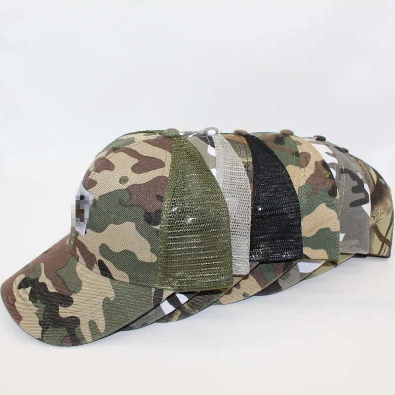 Fashion Brand Summer Truck Cap Hat Outdoor Camouflage Print Breathable Mesh Cap Baseball Travel Caps