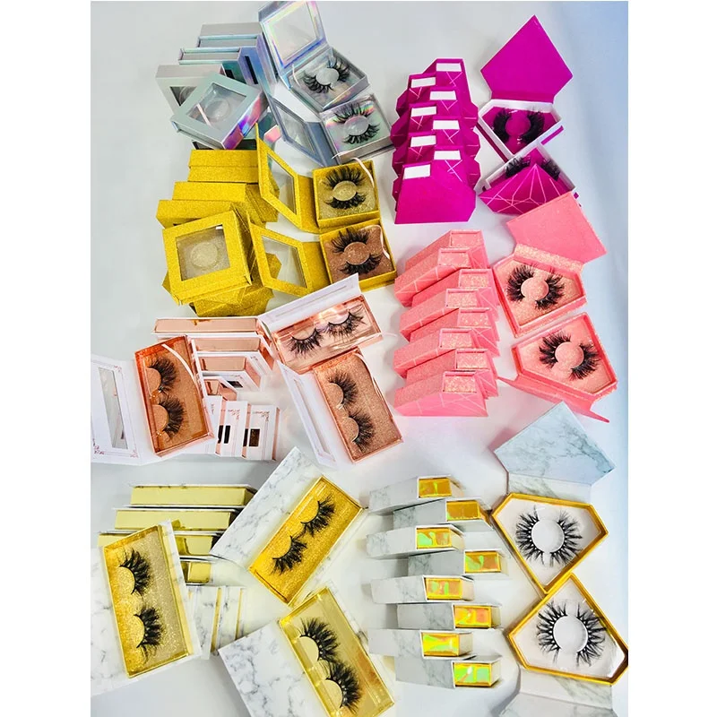 Qing Dao Wholesale High Quality False Eyelashes Artificial Mink Lashes Wholesale With Private Label Eyelash Make Up