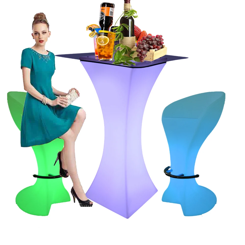 led fashion light bar table illuminated chair/wireless charger party led tables and chairs led furniture modern