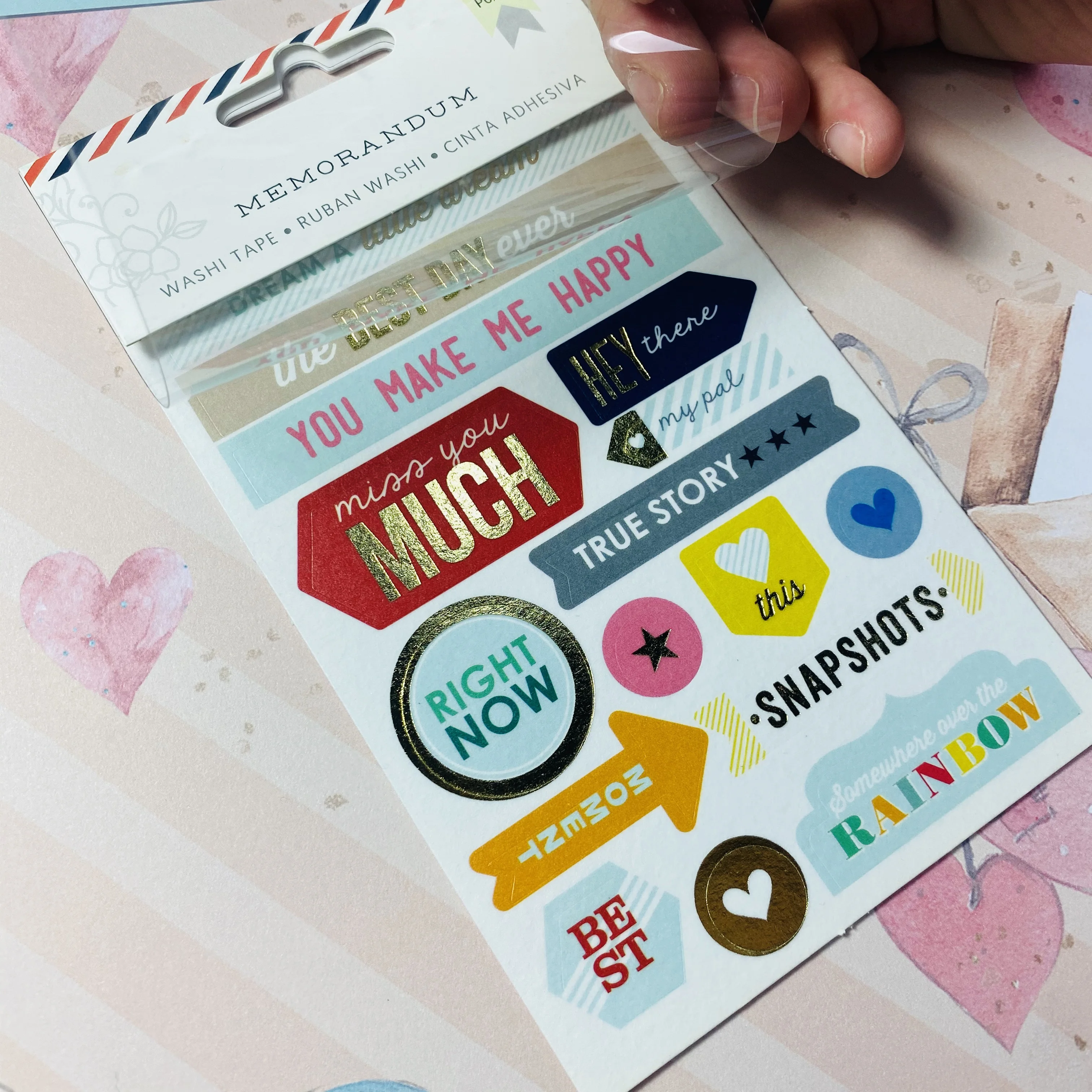 GF Gold Foil Creative Memorandum Ruban Cinta Adhesive Custom Decorative Planner Scrapbook DIY Stationery Washi Paper Sticker