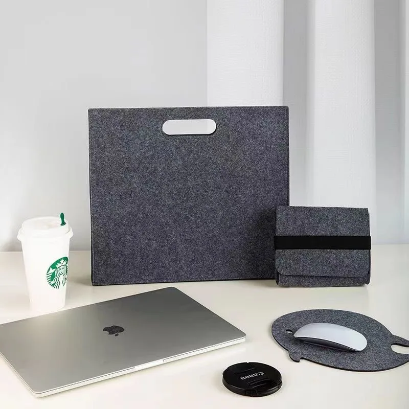 2024 Customized Stylish Business Portable Laptop Bag Protective Case for iPad and Computer Tablet Made of Stylish Felt
