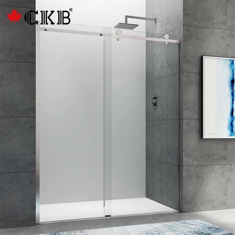 CKB 5 Years Warranty Bathroom Chrome Brushed Nickel Stainless Steel Sliding Frameless Shower Room