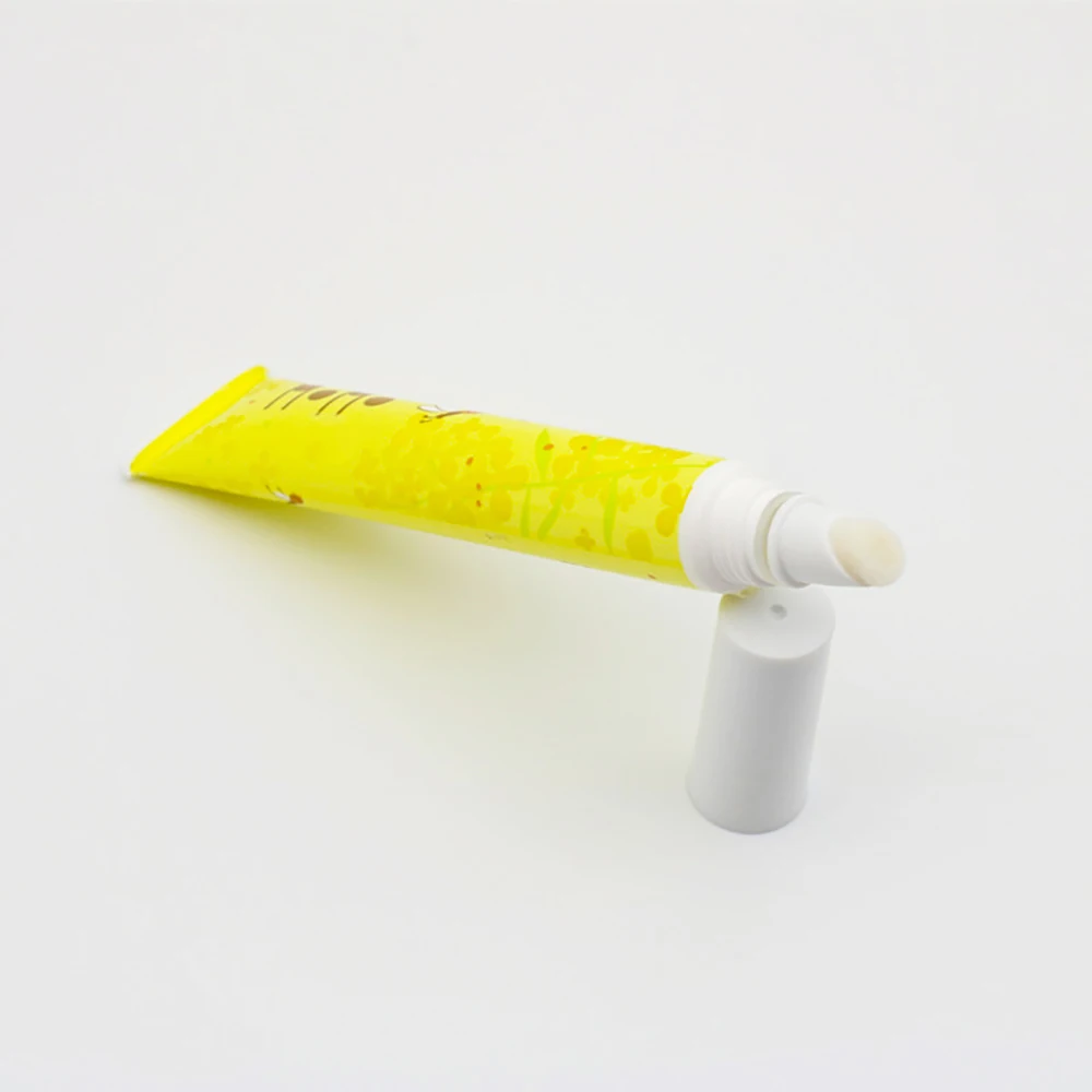 Empty Plastic Chapstick Tubes Lip Balm Containers Yellow Soft Sponge Applicator Lip Gloss Squeeze Tube