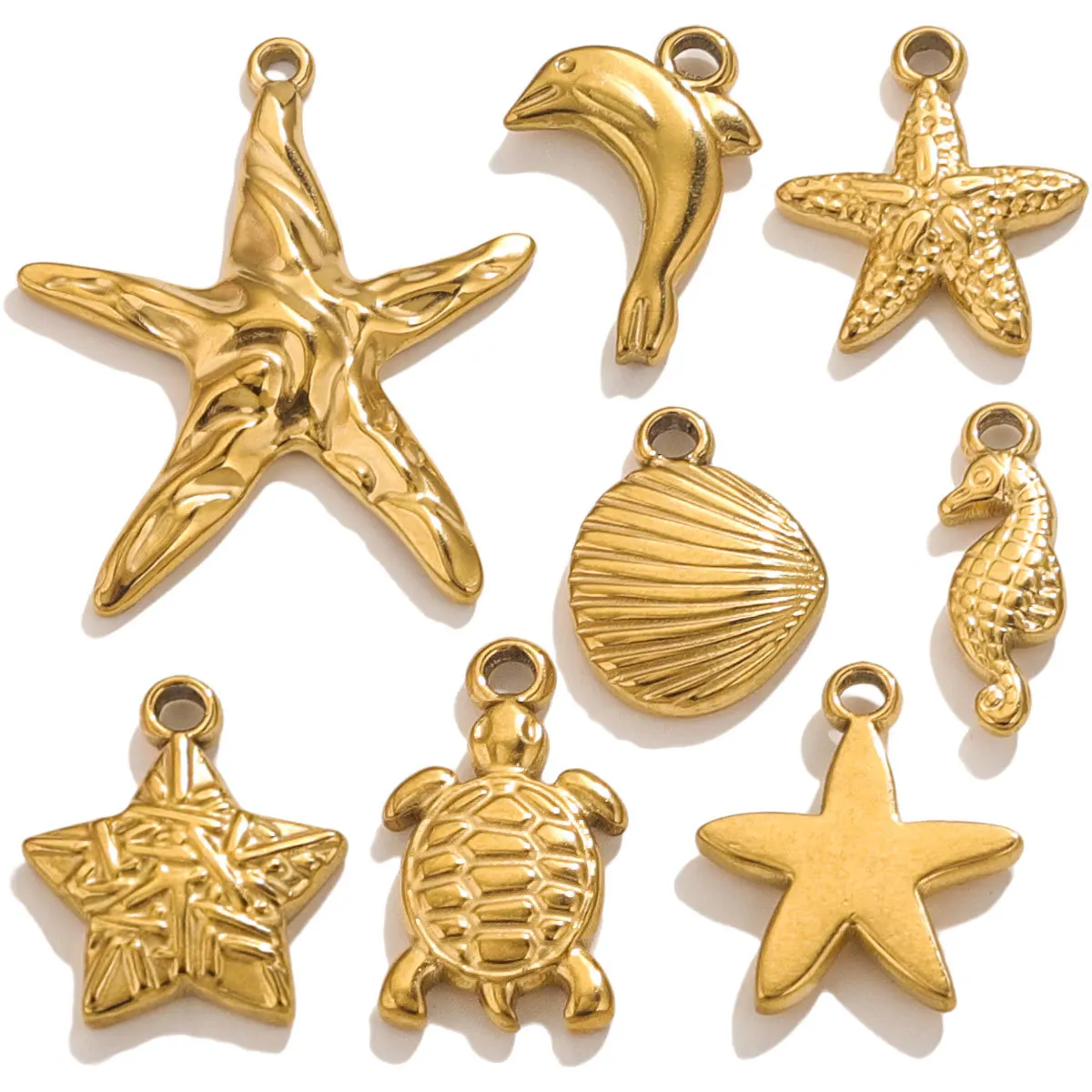 ERESI Designer Custom DIY Stainless Steel Charms Fashion Jewelry Pendant Waterproof Gold Plated Charms For Bracelet Making