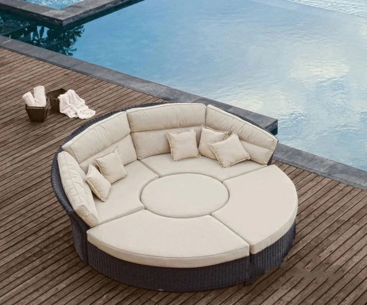 Best-selling china manufacture quality Outdoor sofa bed Rattan sofa bed metal spa bed