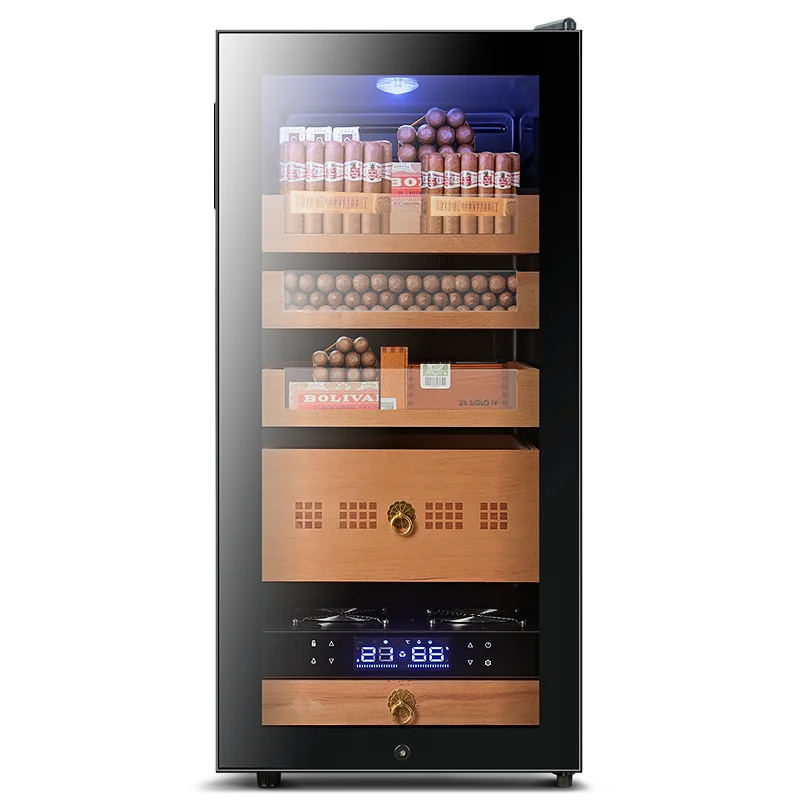 Compressor Tobacco Box Cigar Humidor Adjustable Thermostat Mini Cigar Cases Cedar Wood