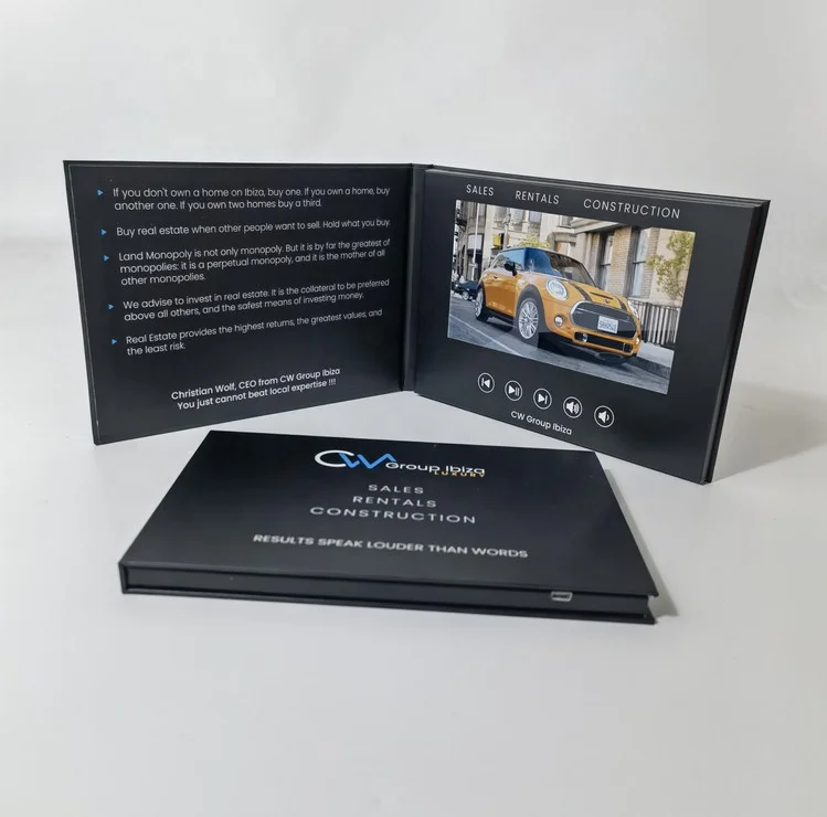 Golden Supplier a5 Digital Video Business Card Book 5 Inch Lcd Advertising Video Brochure Card Video Album for Advertising