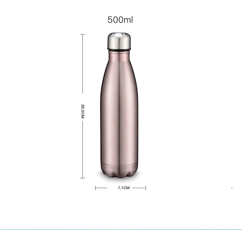 17 Oz Cola Shaped Insulated Stainless Steel Water Bottle - Double Walled Vacuum Insulated Thermos Flask - Metal Sports Bottle