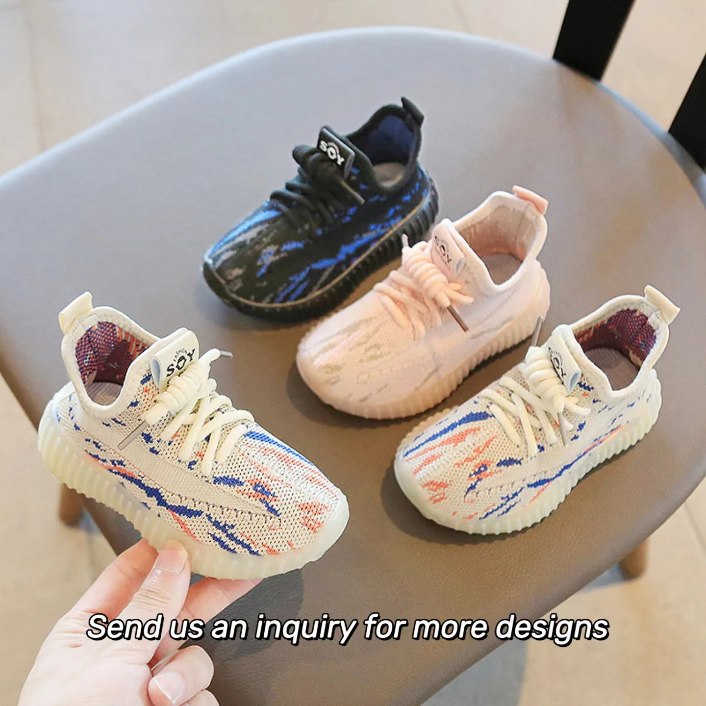2022 New Design Spring Autumn Trendy Children Casual Shoes Kids Sneakers Child Sport Yeezy Shoes