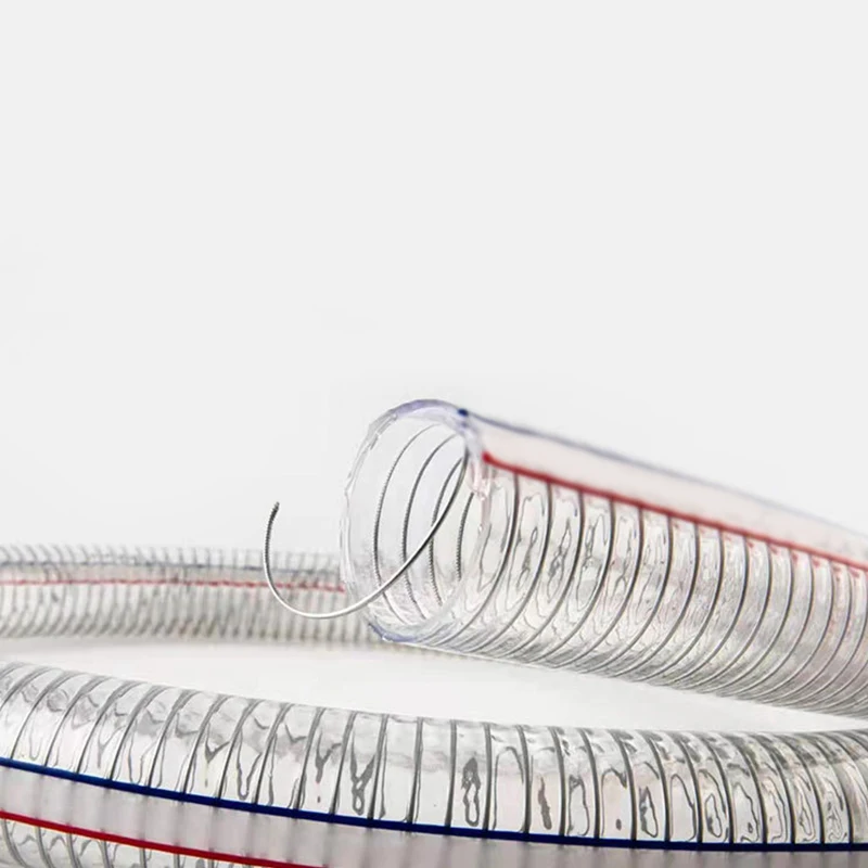 Высококачественный заводской прозрачный ПВХ шланг стальная проволока Усиленный резиновый плетеный всасывающий