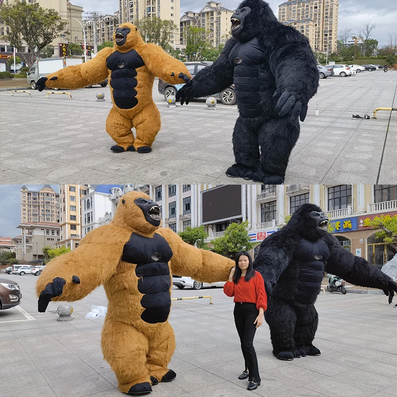 Funtoys 2.6m Inflatable King Kong Costume for Adult Halloween Plush Furry Gorilla Mascot costume for sale