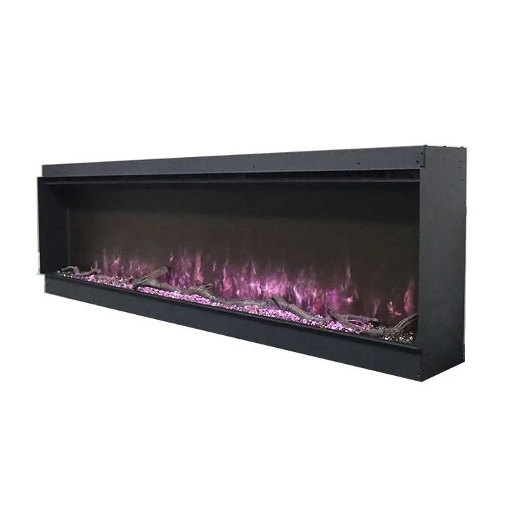 Electric Fire Place Insert Remote Control Realistic LED Flame Wall Recessed 100 inch Electric Fireplace
