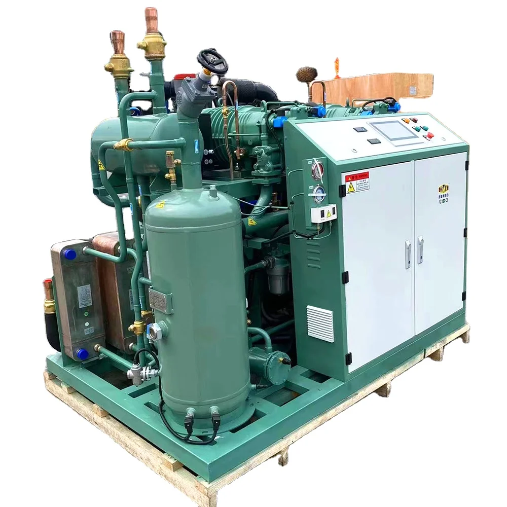 XMK 60HP Chiller Walk In Cooler Condensing Unit High reliability 120kW screw compressors HSN6451-50 380V -25 degree chiiler room