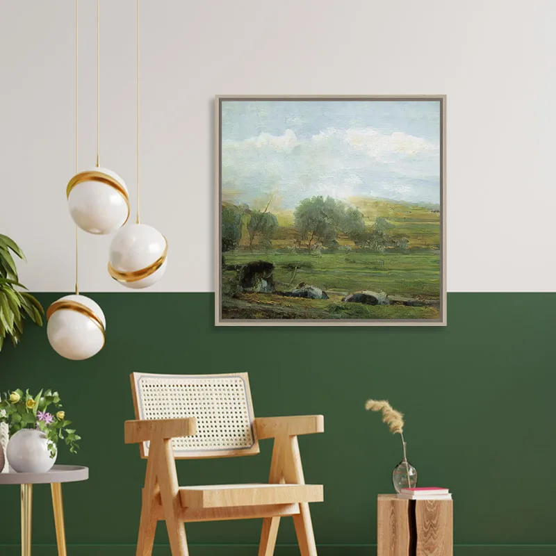 Handmade Paintings Foreign Trade Hot-Selling House Landscape Painting Oil Paint Home Decoration Painting