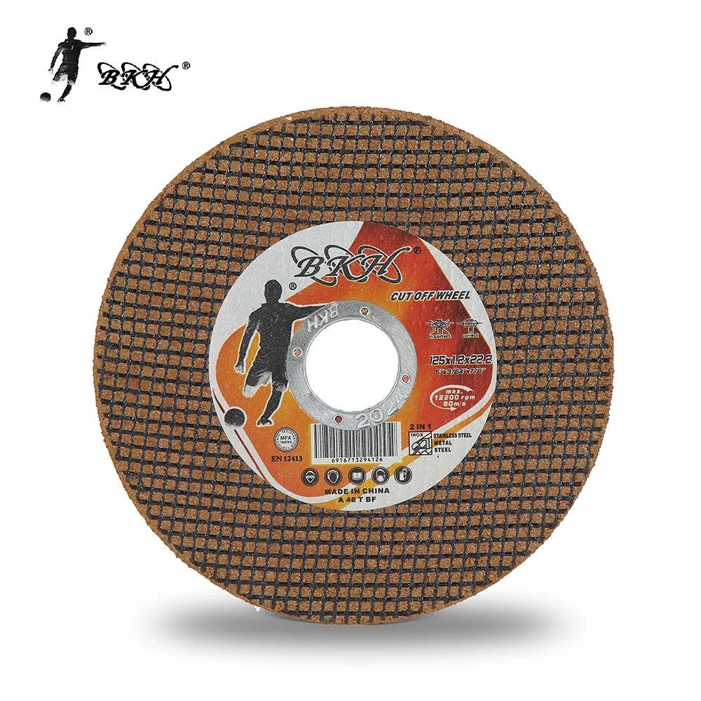 BKH  free sample 125x1.2x22.2mm cutting disk  5inch abrasive cutting wheel for inox and metal 2 IN 1