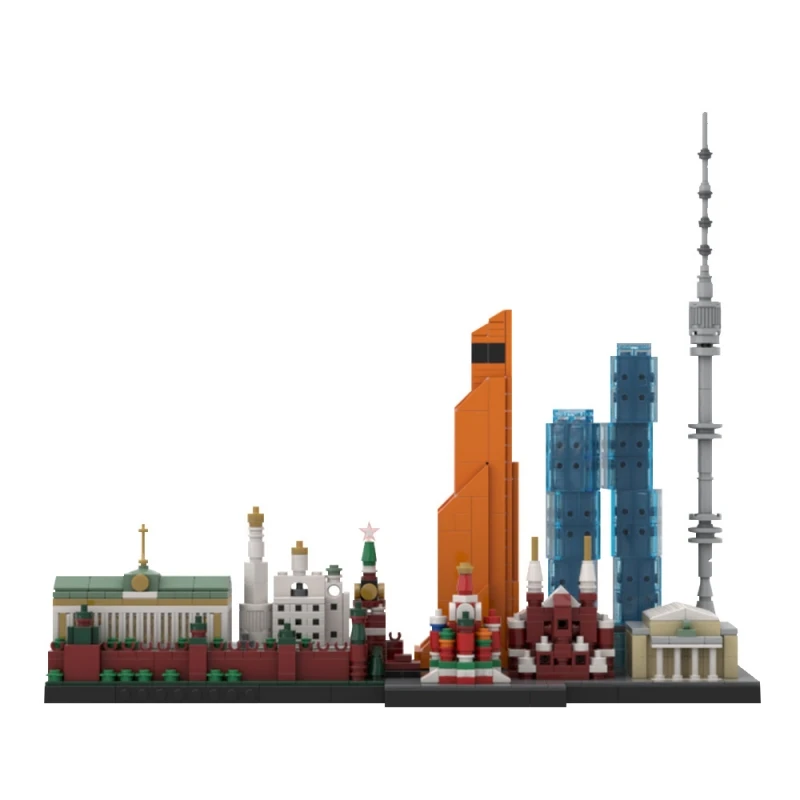 Goldmoc City Skyline MOC-193781 Moscow Skyline Architecture Street View Model DIY Assemble Bricks Building Blocks Toy