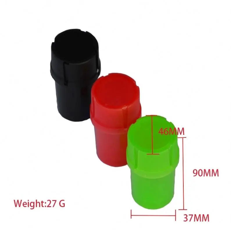 K1149 Mixed Color 2 in 1 Multi-function Tobacco Plastic Herb Grinder Tobacco Storage Spice Crusher Hand Muller Grinders