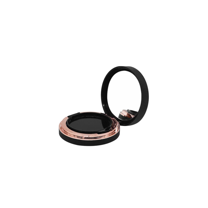 Luxury rotating empty cushion foundation packaging plastic round compact powder case with screw cap