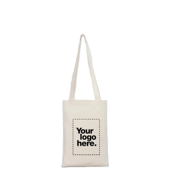 Natural Canvas Bags With Custom Printed Logo Blank Cotton Canvas Shopping Handbag Tote Bag Wholesale