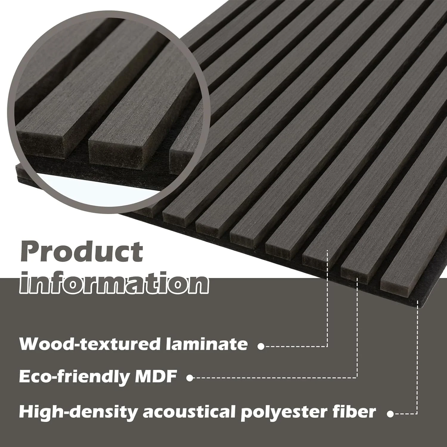 KASARO Decorative Wall Panels Sound Proofing Acoustic Slat Wood Wall Panel Felt For Bedroom Decoration