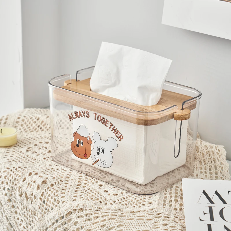 Modern Square Plastic Clear Car Hotel Living Room Paper Dispenser Container Napkin Holder Tissue Boxes