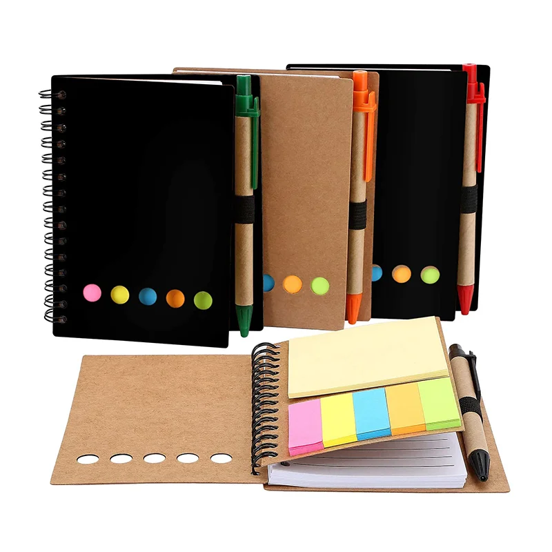 New Product Spiral Notebook Diary with Sticky Note Pen Holder