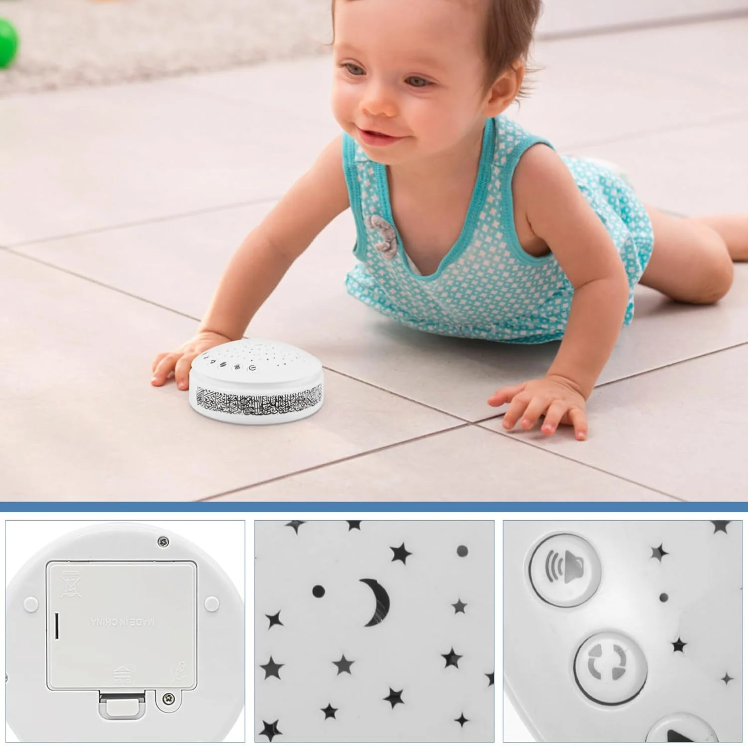 Music Player Quranic Night Light Quran Speaker Arabic Learning Device Kids Learning Toy with Star Projector for Bedroom