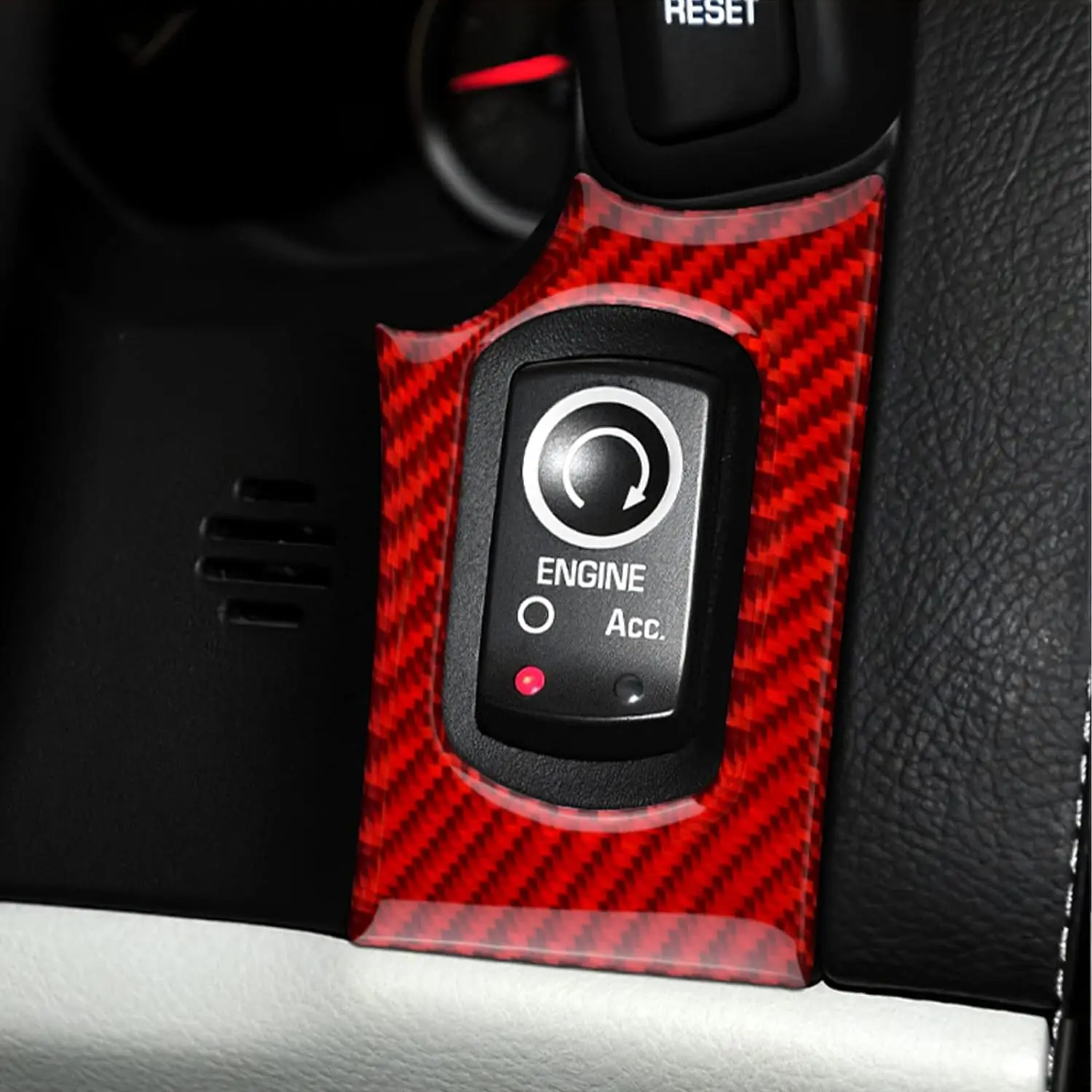 2005-2 Chevrolet Corvette C6 Carbon Fiber Engine Ignition Start Push Button Cover Car Power Control Interior Trim Accessory