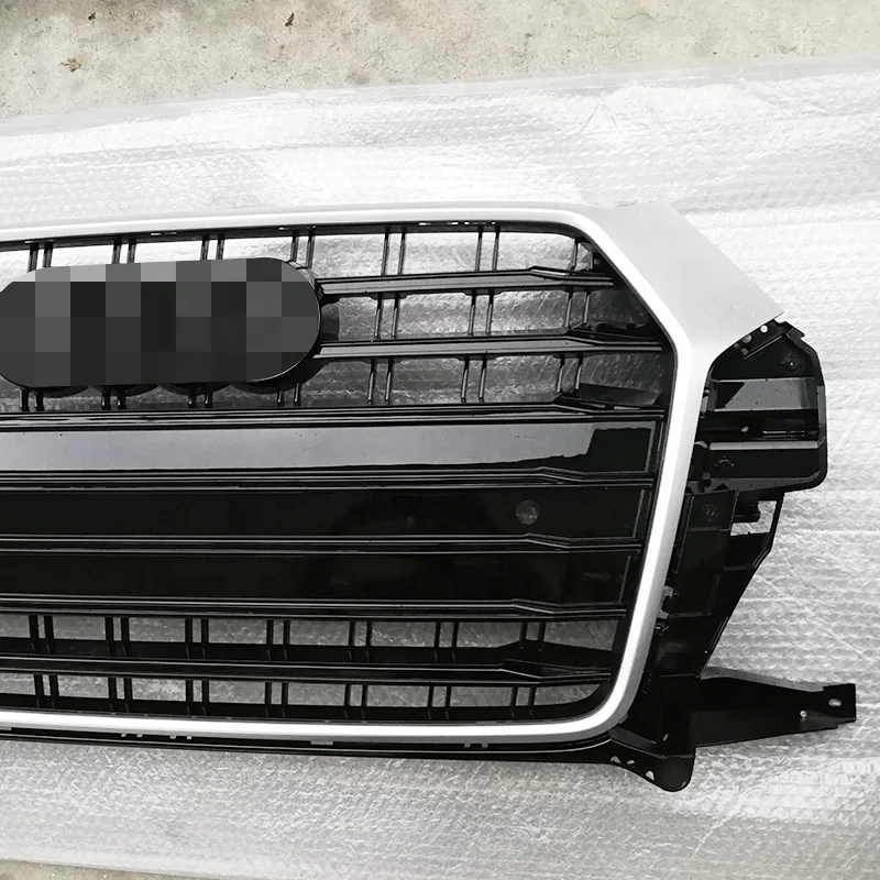 2016 2017 2018 SQ3 Grille Front Bumper Grille Fit For Audi Q3 2016-2018 Silver frame grille