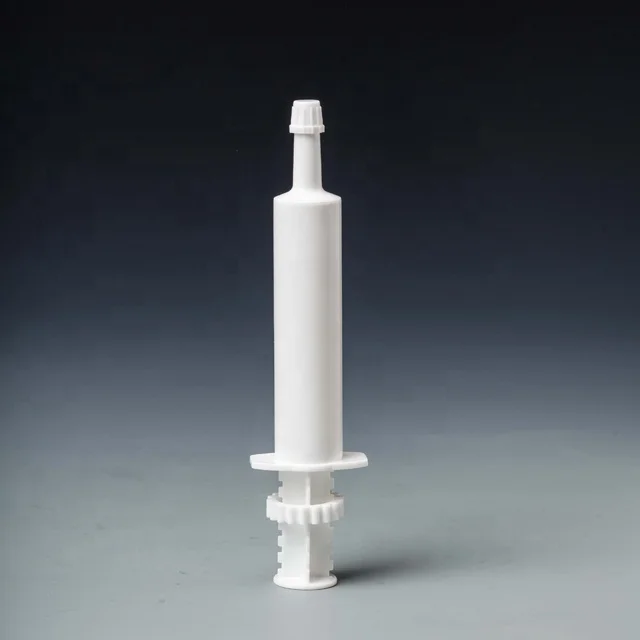 wholesale Animal Health Medicine Packaging HDPE 30ml Plastic Disposable Medical Veterinary Syringe With Colored Cap