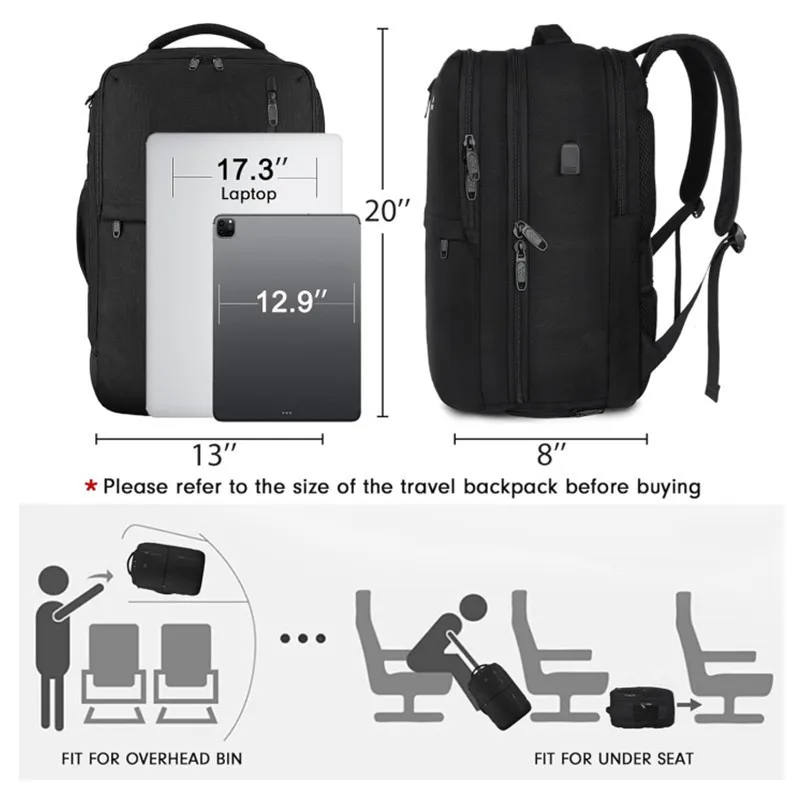 Wholesale 17 Inch Laptop Compatible Travel Carry-On Backpack Luggage Bag for Hiking