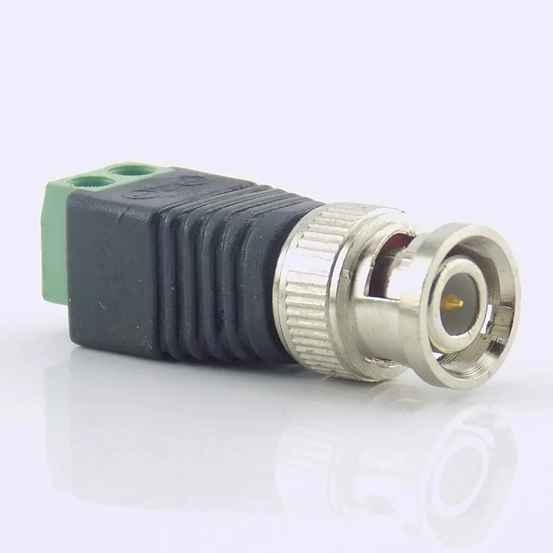 Coax CAT5 BNC Male Connector Plug DC Adapter Balun Connector for CCTV Camera Security System Surveillance Accessories