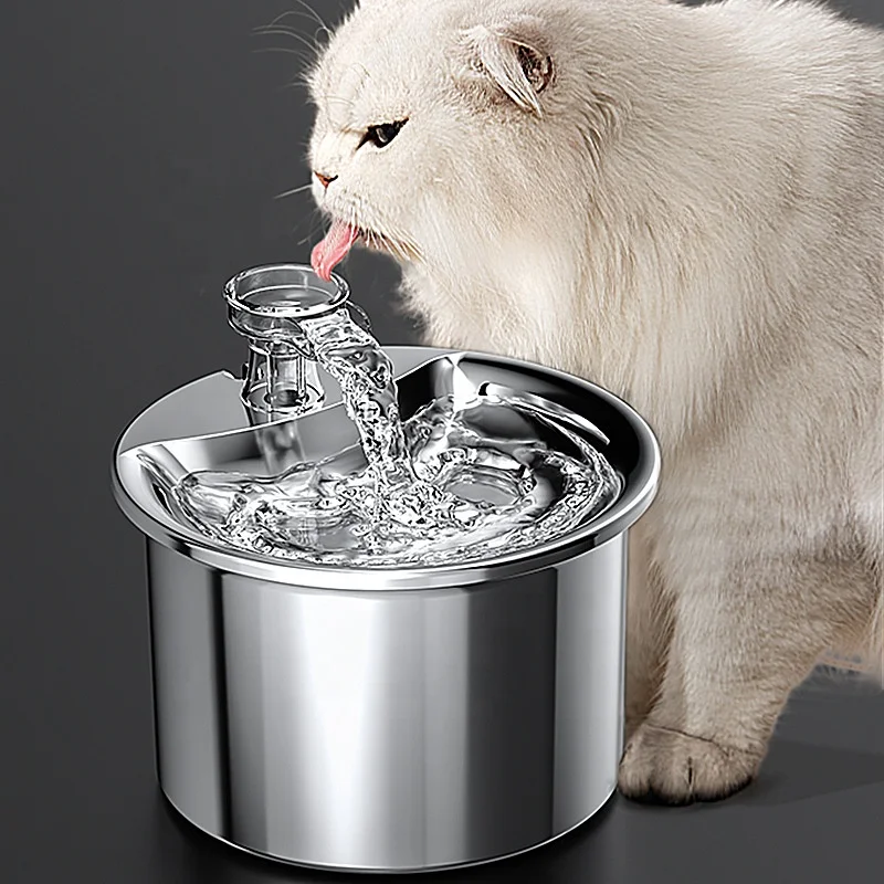 Automatic Pet Drinking Fountain with Filters,Stainless Steel Cat Water Fountain