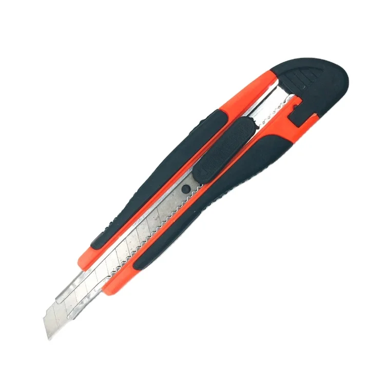 high precision Utility Knife , Lockable Box Cutters with flat brake block  Ergonomic Grip, and Replacement blade
