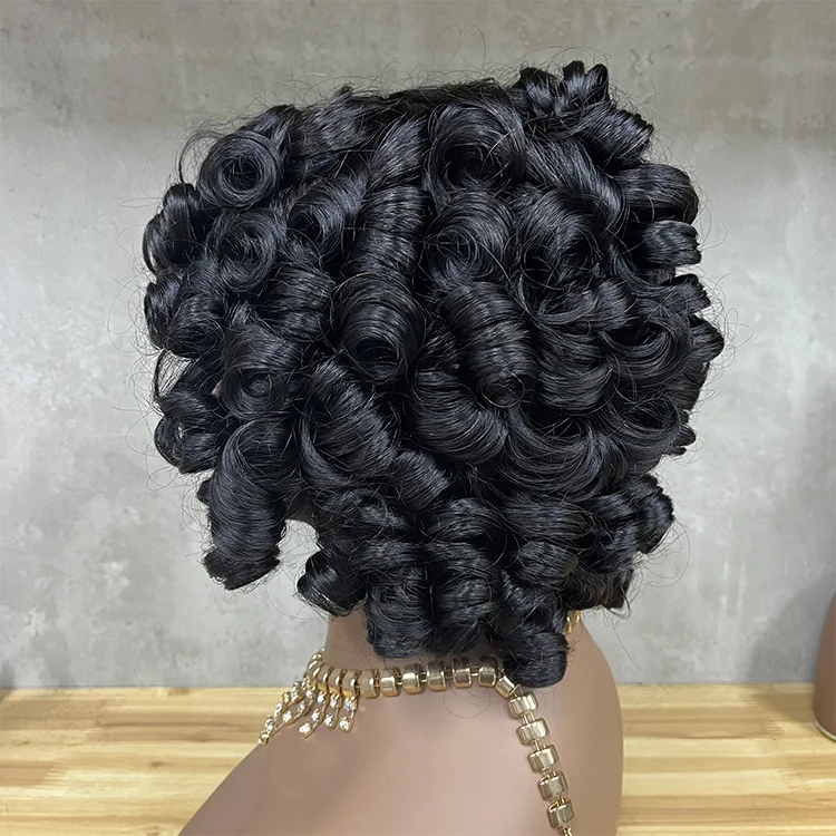 Wholesale Remy Hair Quality Lawyer Curly  Fringe  Human Hair Wig