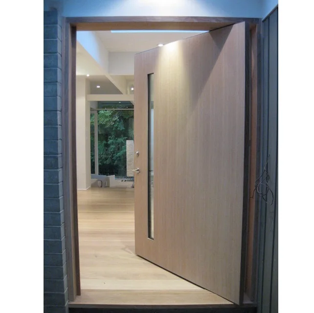 Customized Security Front Wooden Pivot Entrance Door External Modern Solid Wood Entry Door