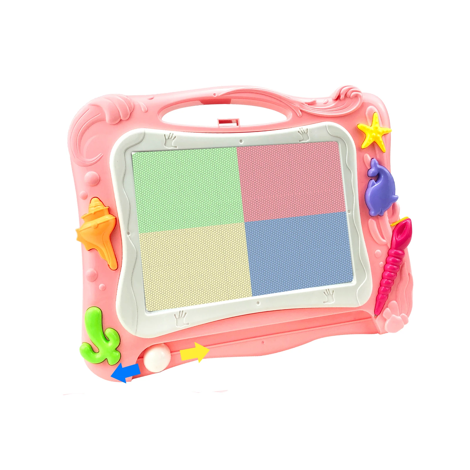 2022 New Pink cartoon infant drawing board magnetic graffiti drawing board with template for kids