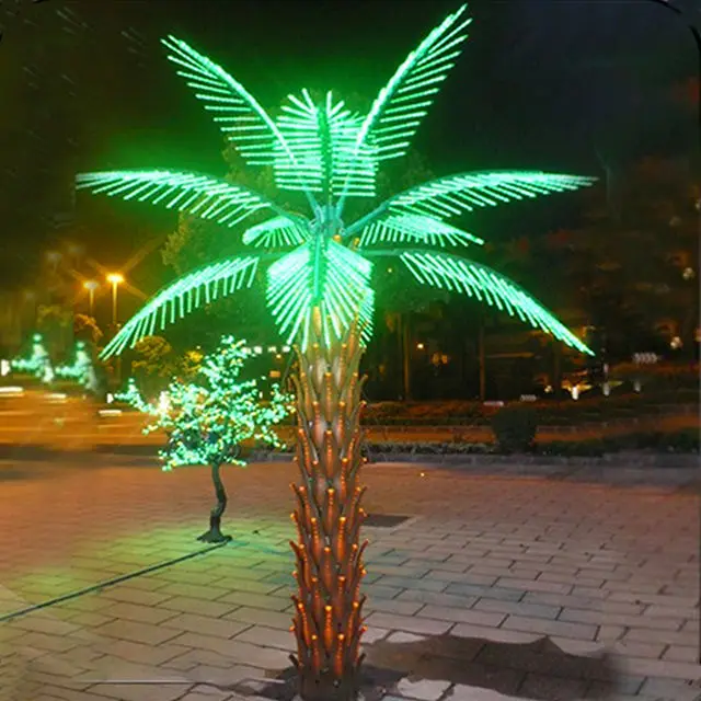 Colorful attractive LED palm tree light garden decoration lighting