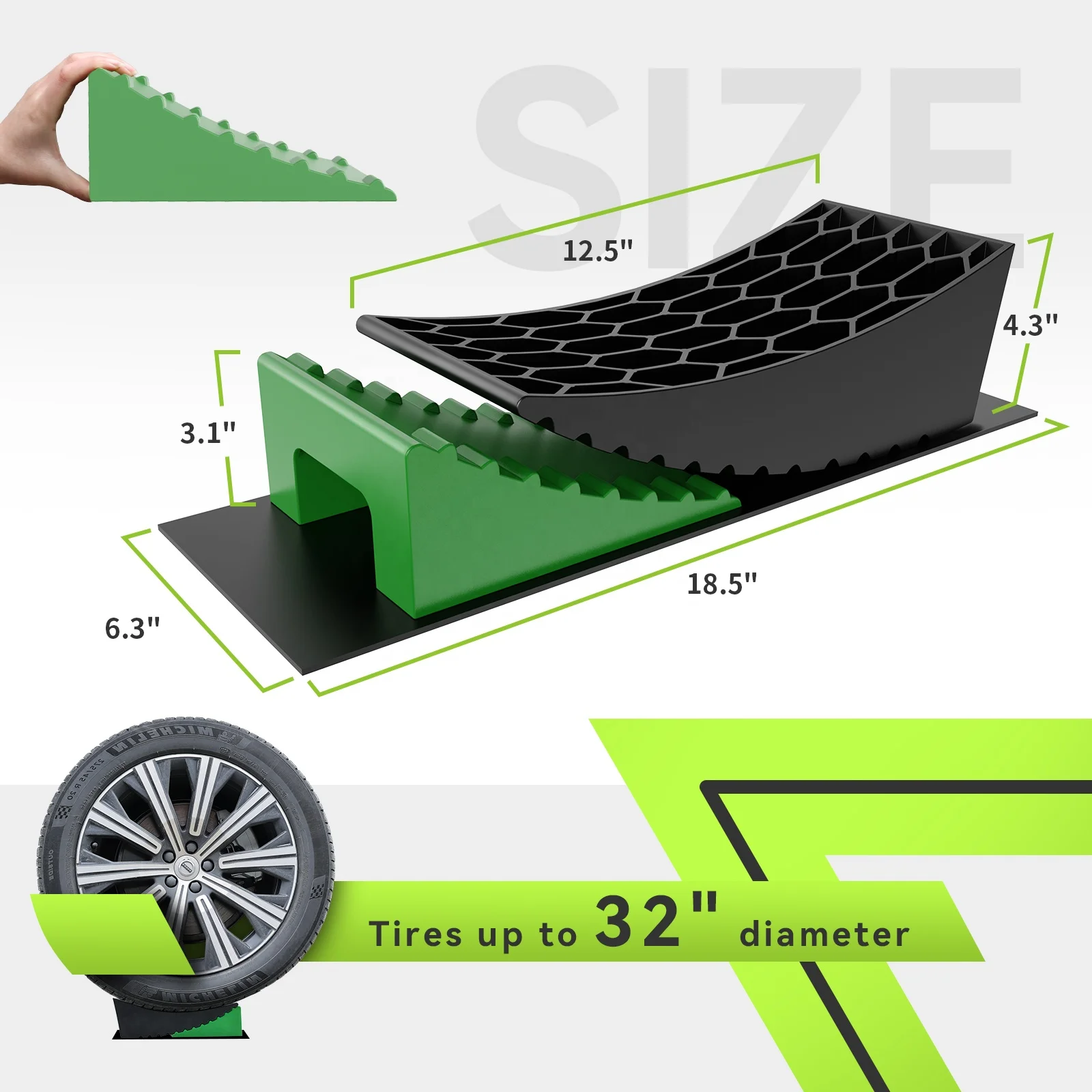 Camper Leveler 2 Packs, New Version RV Leveling Blocks Ramps Kit for Travel Trailer, Up to 35,000 lbs, Non-Slip Design